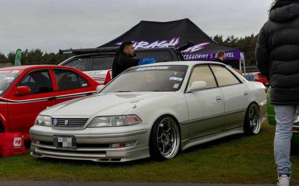 Rolando Rarere with his car at the Hardpark Takeover car show in Invercargill.