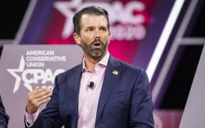 Donald Trump Jr, son of President Donald Trump, speaks on stage during the Conservative Political Action Conference 2020 (CPAC) on February 28, 2020.