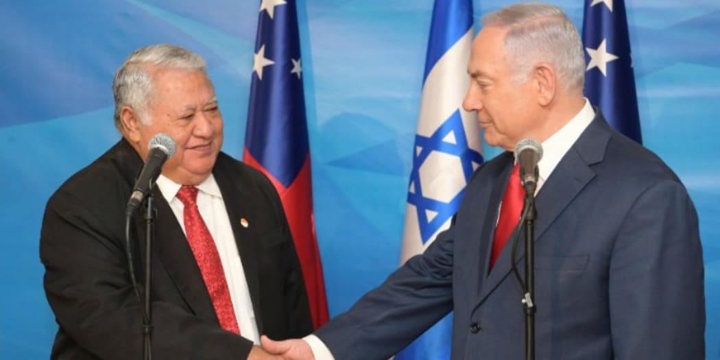 Samoa PM Tuilaepa Malielegaoi meets his Israeli counterpart Benjamin Netanyahu in Jerusalem today.
