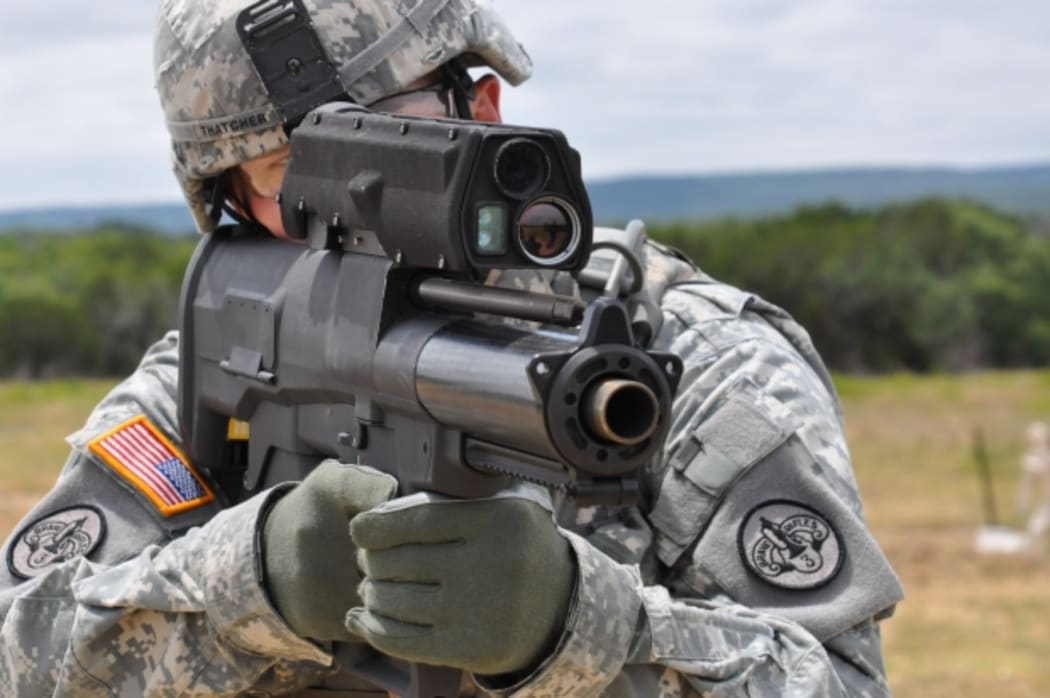 American soldier with gun