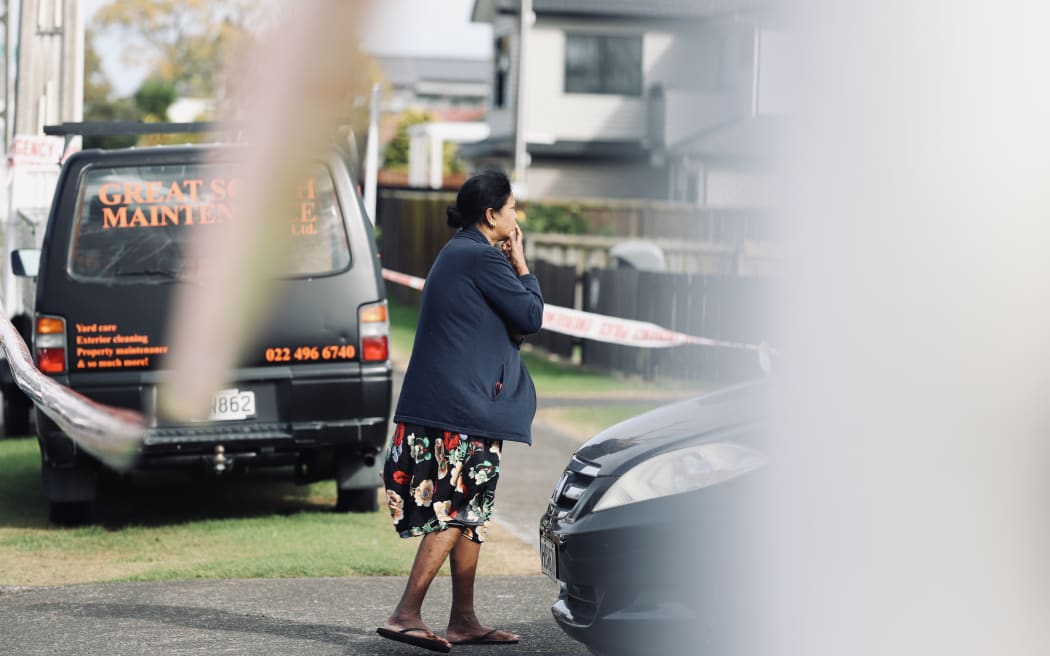 A house seen cordoned off on Caspar Rd, Papatoetoe, South Auckland after it was shot at.