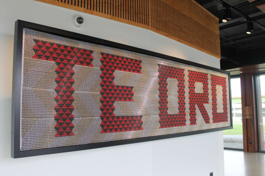 An image of the tukutuku panels made for Te Oro.