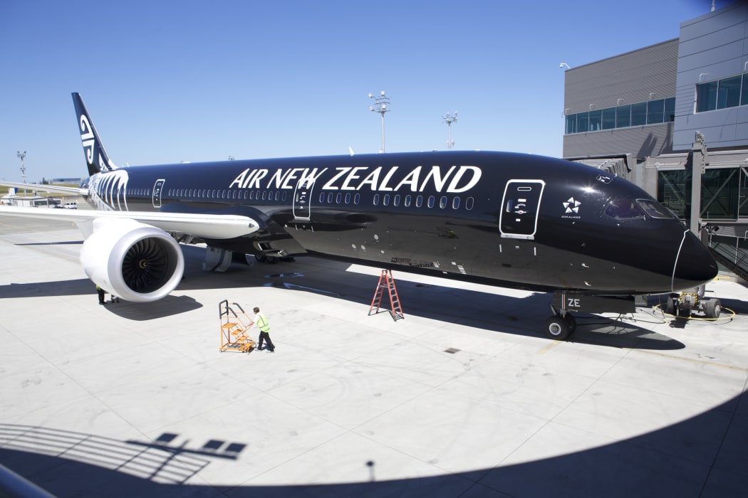 An Air New Zealand 787-9 Dreamliner sits in its stall at the Boeing Delivery Center, July 9, 2014 in Everett, Washington.