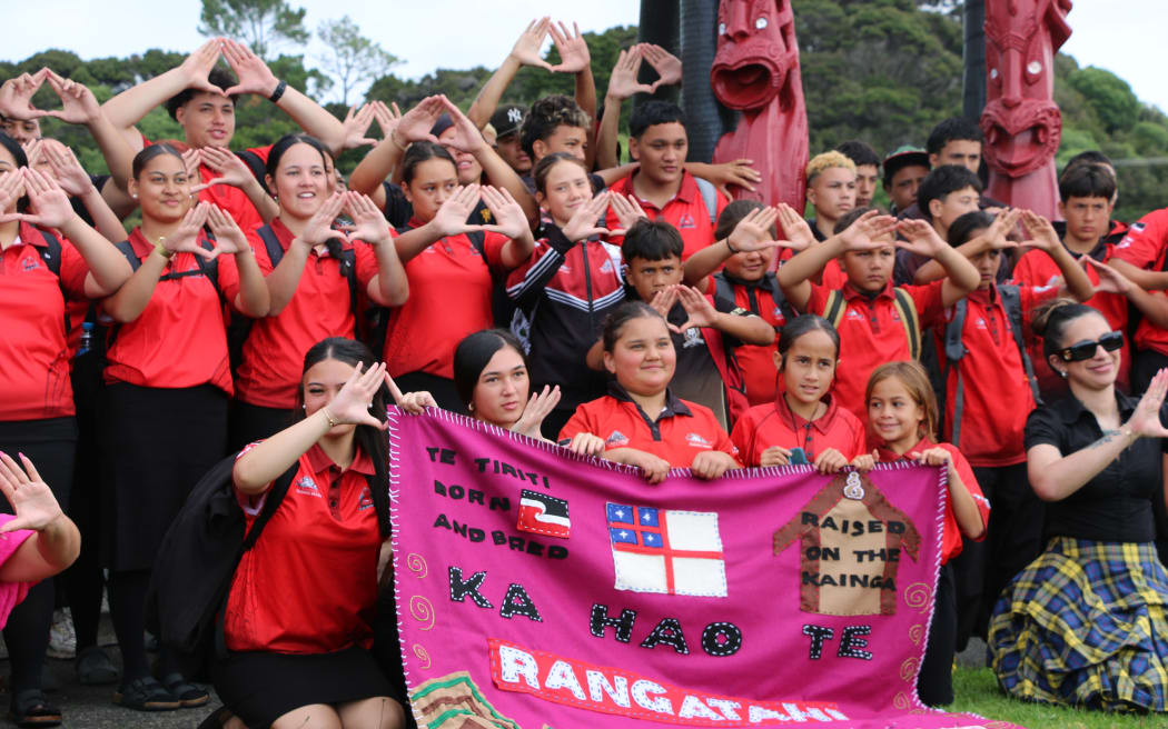 Tai tamariki from Te Wharekura o Tauranga Moana at Waitangi.