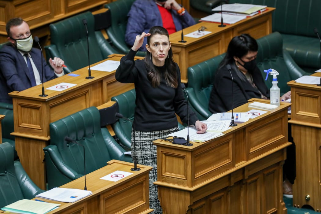Jacinda Ardern answering a question in the House