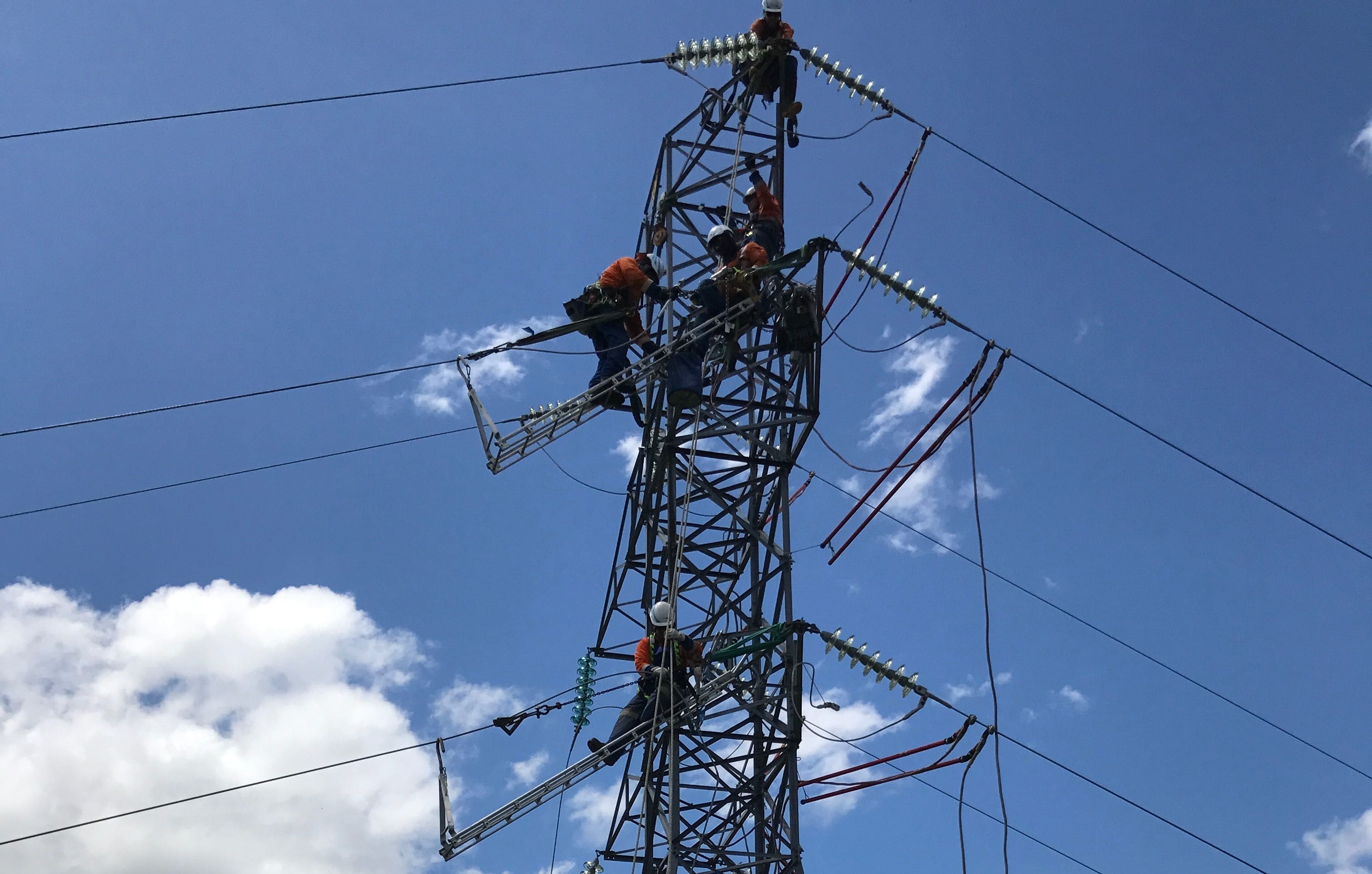 Work under way to repair the powerlines damaged in the fatal plane crash near Wairoa on Monday.