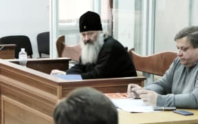 Metropolitan Pavlo, the director of the Kyiv-Pechersk Lavra sits in a court in Kyiv, on April 1, 2023.