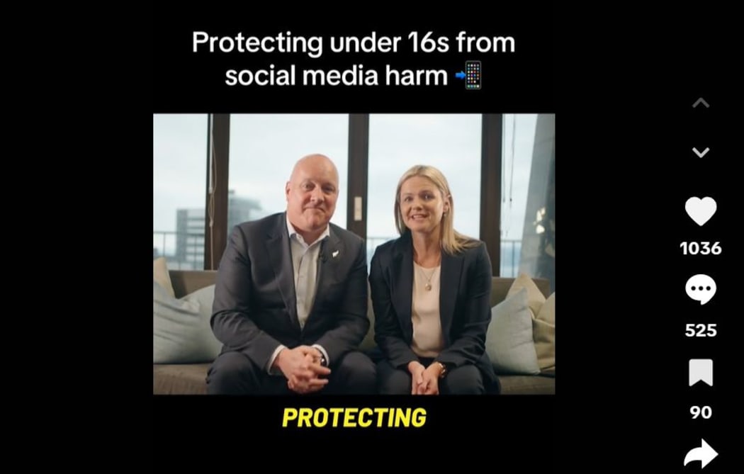 The PM and National MP Catherine Wedd on TikTok announcing her Members Bill to restrict use of social media platforms to people over 16.