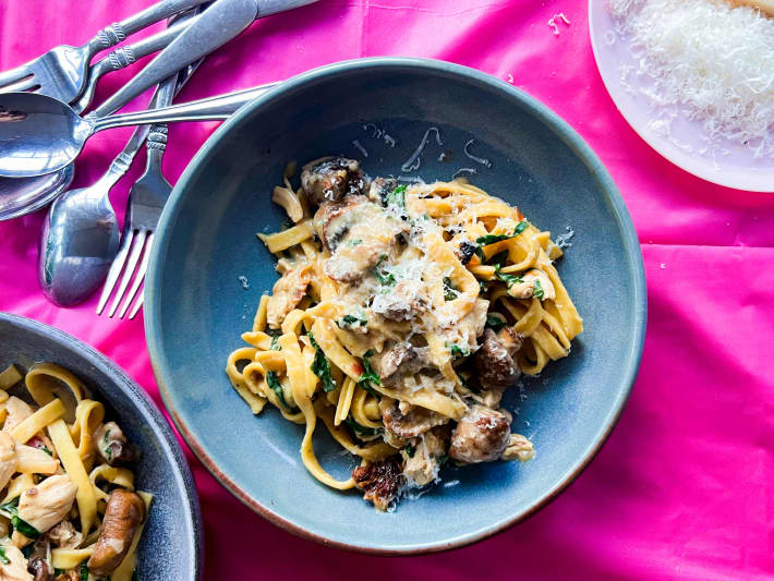 Sam Parish's one pan, one tray chicken fettuccine
