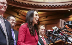 Jacinda Ardern, Labour Party Leader addresses media at Parliament after Little stands down.