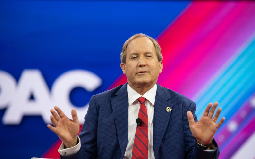 Ken Paxton attends the 2024 Conservative Political Action Conference (CPAC) at the Gaylord National Resort and Convention Center in Maryland, United States on 23 February, 2024.