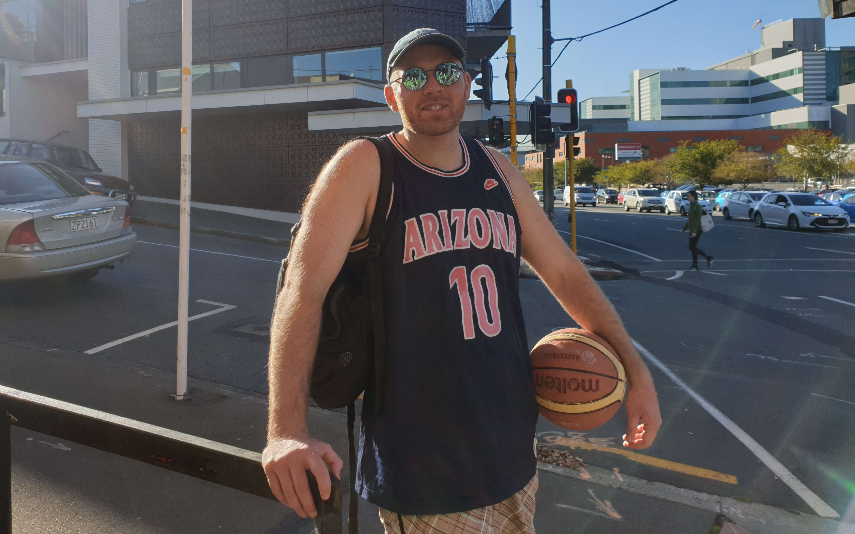 Charles had been out shooting hoops and was heading next to Newtown bar Bebemos for a takeaway coffee.