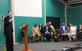 Labour Party leader Jacinda Ardern was warmly received by speakers at the event.