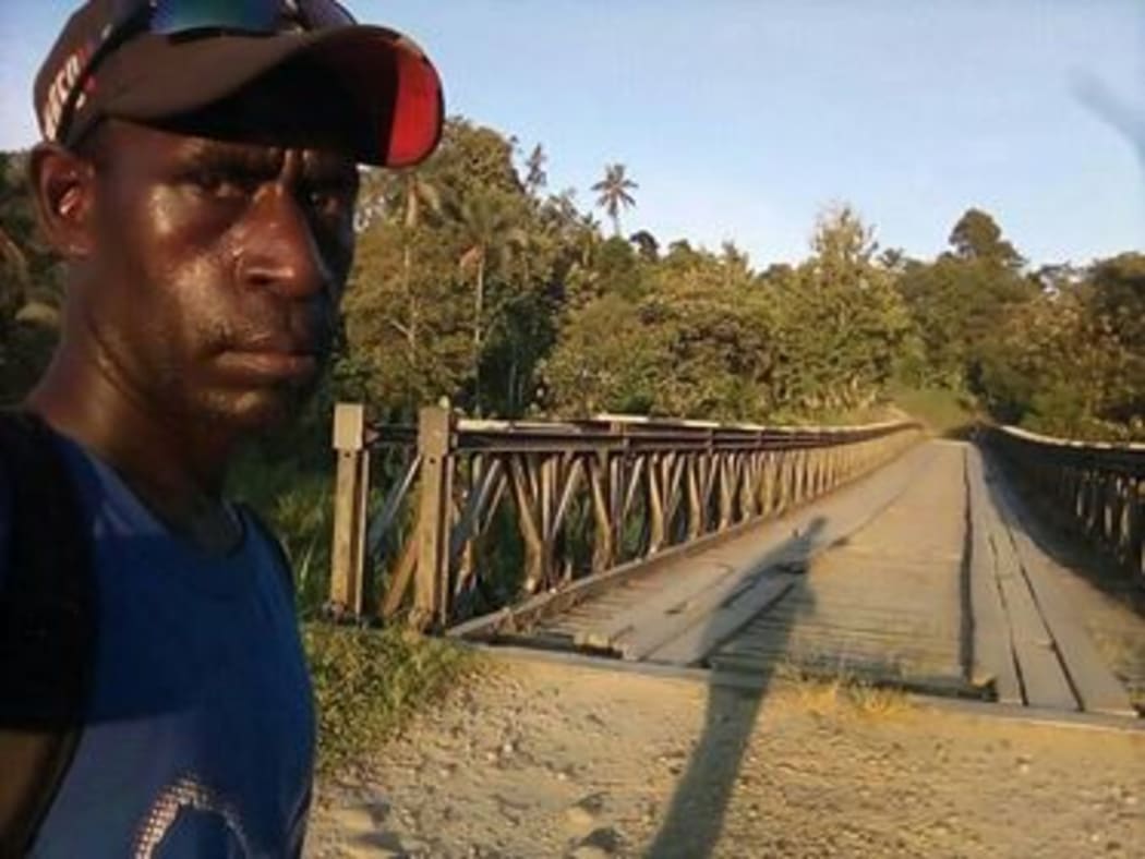 Joseph Monty who has been walking across Bougainville to raise funding for Arawa hospital