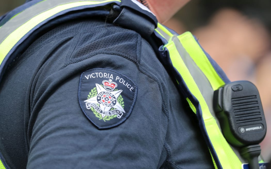 MELBOURNE, AUSTRALIA - JANUARY 26, 2019: Victoria Police shoulder patch. Victoria Police Department provides security during 2019 Australia Day Parade in Melbourne
