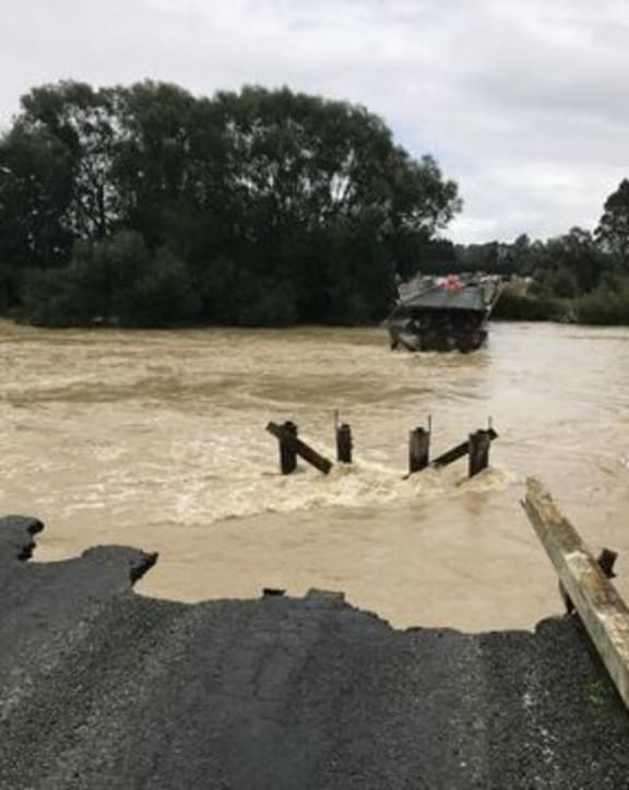 A 50m section of the Pyramid Bridge has broken off.
