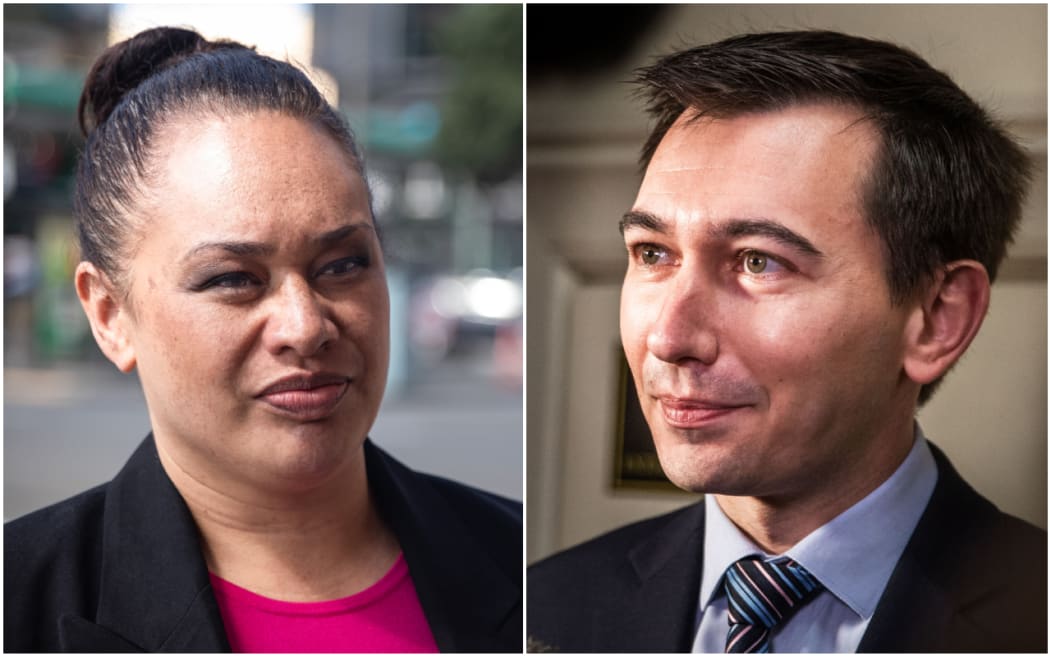 Wellington mayor Tory Whanau and Local Government Minister Simeon Brown.