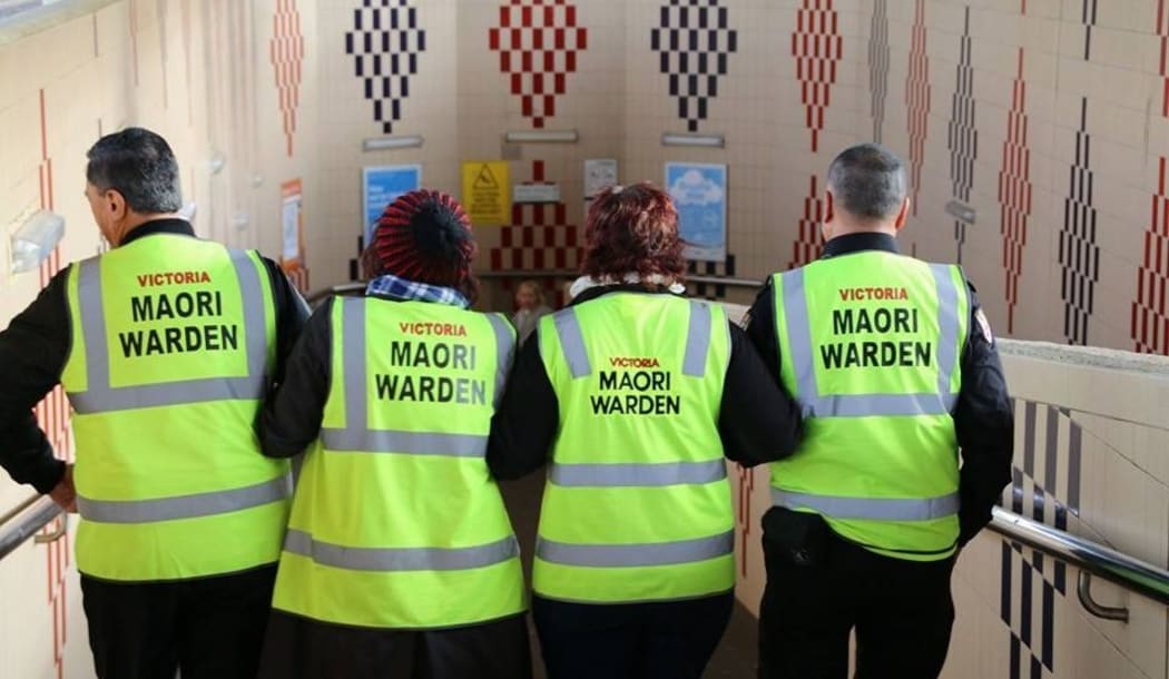Members of the Victoria branch of the Maori Wardens.