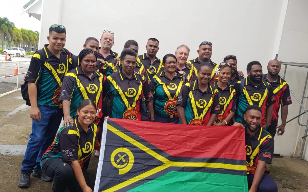 Vanuatu's darts team.