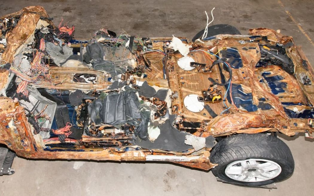 The car that was recovered from Blue Cod Bay, near Curio Bay.