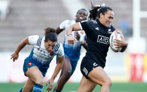 New Zealand's Portia Woodman in action against France at the HSBC Kitakyushu Sevens.