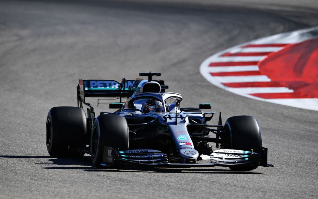 AUSTIN, TEXAS - NOVEMBER 03: Lewis Hamilton of Great Britain driving the (44) Mercedes AMG Petronas F1 Team Mercedes W10 on track during the F1 Grand Prix of USA at Circuit of The Americas on November 03, 2019 in Austin, Texas.