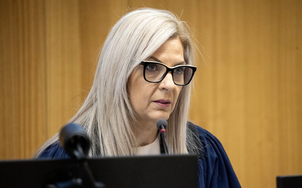 An inquest into the March 15th Terror attack is into its second day in the Christchurch District Court. Pictured: Deputy Chief Coroner Brigitte Windley 25 October 2023 New Zealand Herald Photograph by George Heard