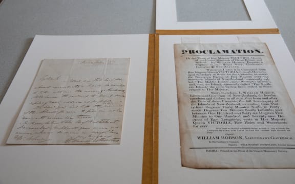 Private collector Spencer Scoular recently outbid a number of the country's libraries for a prized copy of a corrected printing of a Treaty of Waitangi proclamation of sovereignty and handwritten letter, for 31-thousand dollars.
