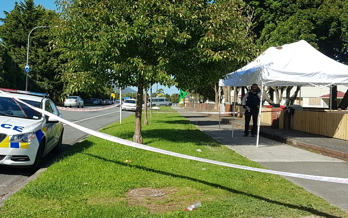 Police cordoned off the site at Taita, Lower Hutt.