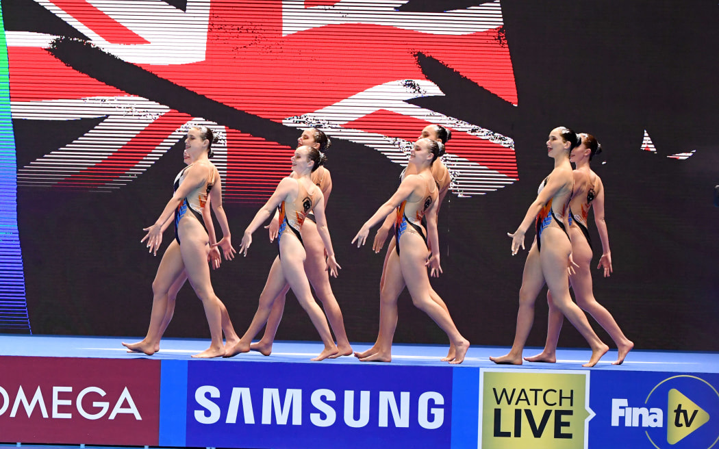 New Zealand compete in the Women's Team Free event in Artistic Swimming (Synchro) at the 18th FINA World Swimming Championships in Gwangju, Korea on 17 July 2019.
Copyright photo: Delly Carr / www.photosport.nz