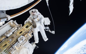 Tim Kopra on a Spacewalk on December 22, 2015