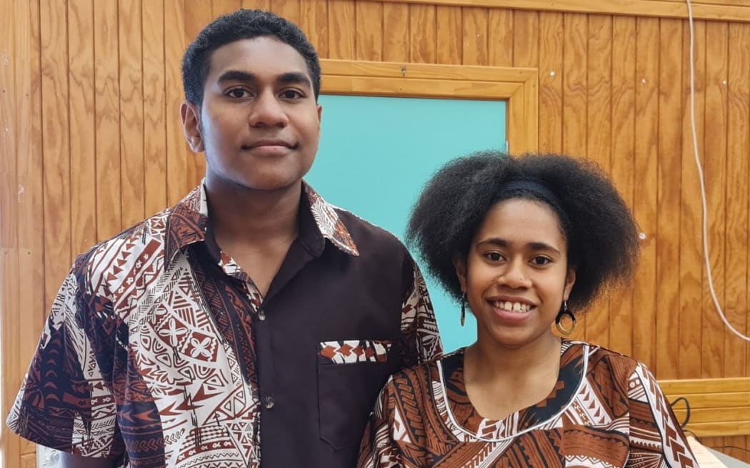 Sakaraia Nasau (L) and Lydia-Anne Tuwere who were both part of the project and their stories are in the book.
