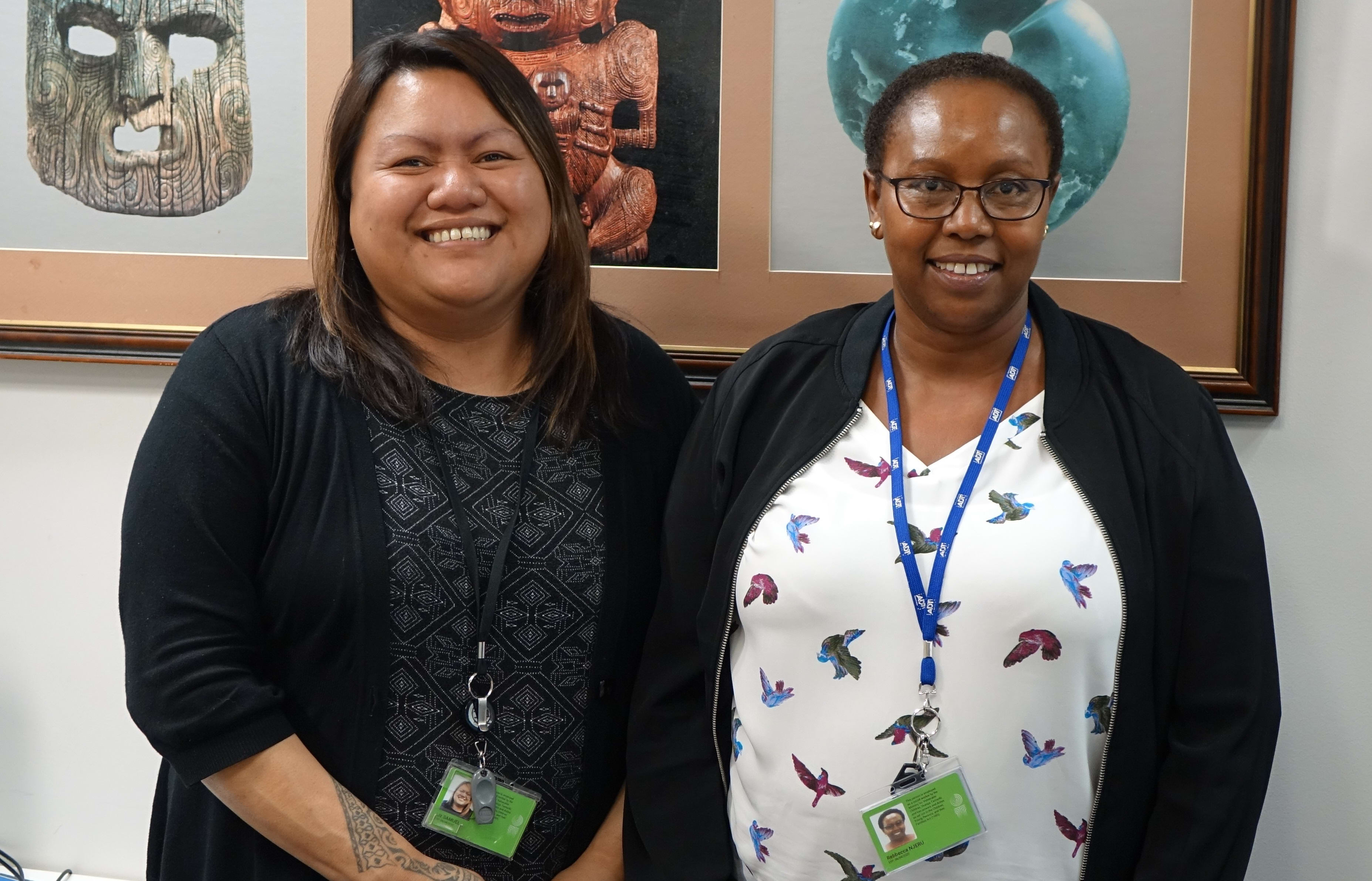 South Auckland social workers Liz Samuel and Rebbecca Njeru