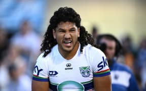 Dallin Watene-Zelezniak of the Warriors reacts after sustaining an injury during the NRL Pre-Season Challenge Round 1 match between the Cronulla Sutherland Sharks and the New Zealand Warriors at Shark Park in Sydney, Friday, February 7, 2025. (AAP Image/Dan Himbrechts/Photosport)
