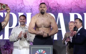 Riyadh, Saudi Arabia: Martin Bakole and Joseph Parker weigh in ahead of their WBO World Heavyweight Title Fight.
