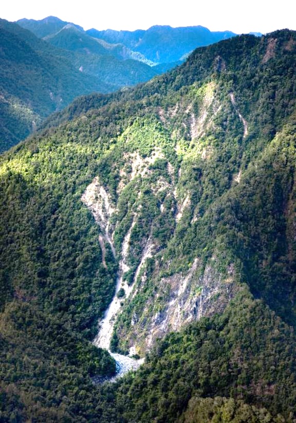 Erosion at Raukūmara Forest.