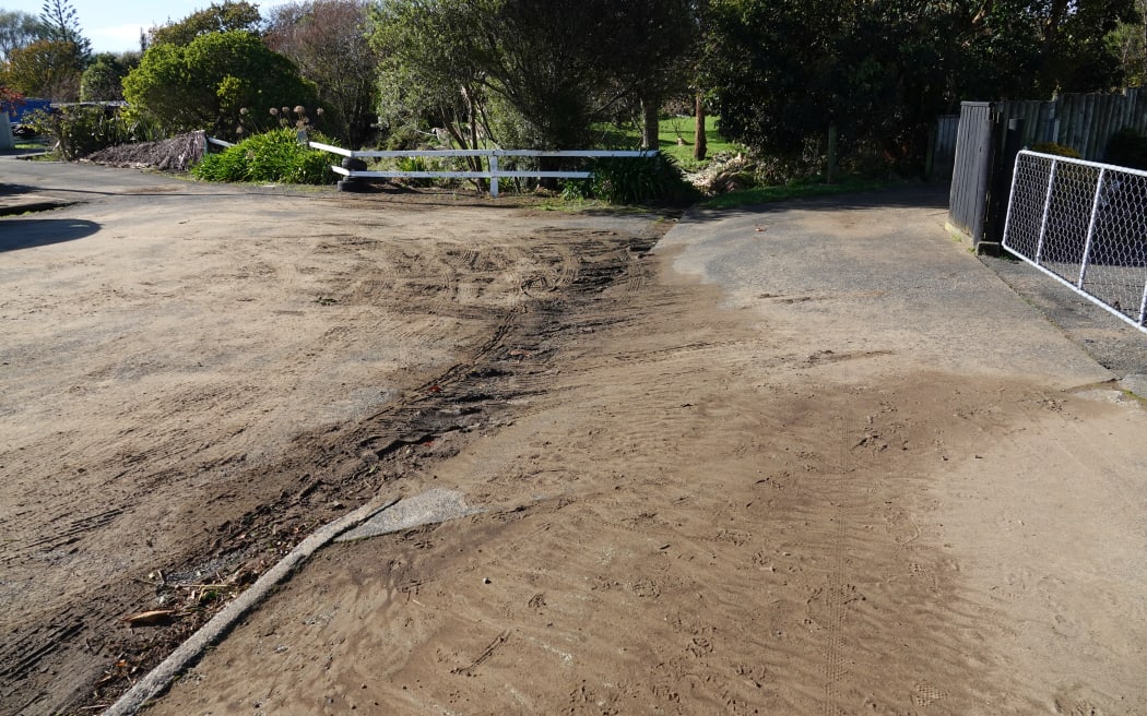 Lower High Street in Marton, where the Tutaenui Stream overflowed.