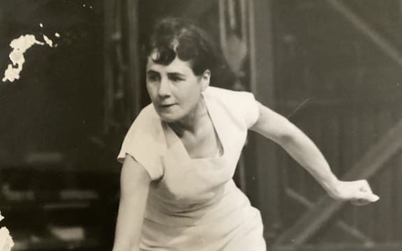 Evelyn Webster (nee Attwood) the first New Zealand woman to compete at Wimbledon.