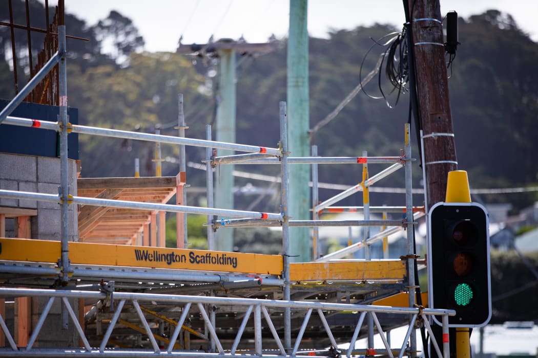 An apartment building under construction in Wellington
