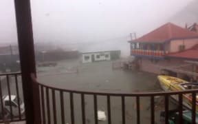 Facebook user Stefany Santacruz shared the view from her balcony on the Island of St Maarteen.