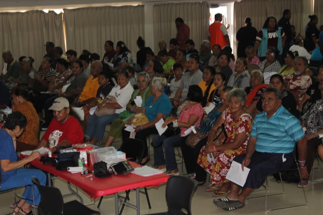 Crowd at free medical clinics in American Samoa