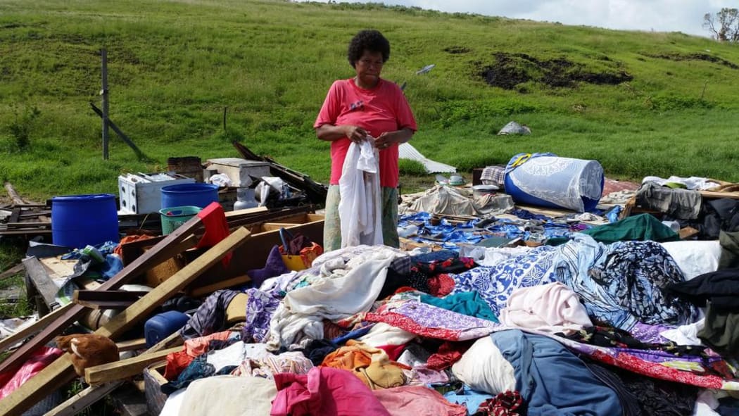 What's left of Evelene Nabure's house on the King's Rd in Fiji's western division.