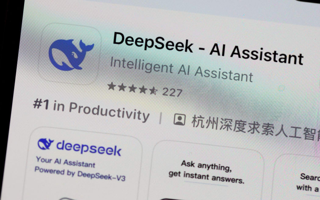 In this photo illustration, the DeepSeek app is displayed on an iPhone screen on January 27, 2025 in San Anselmo, California. Newly launched Chinese AI app DeepSeek has surged to number one in Apple's App Store and has triggered a sell-off of U.S. tech stocks over concerns that Chinese companies' AI advances could threaten the bottom line of tech giants in the United States and Europe.