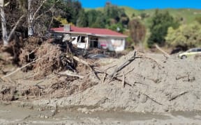 Destruction caused by Cyclone Gabrielle at the Doggy Farmstay Boarding and Daycare in Esk Valley.