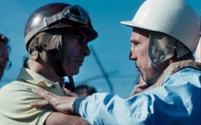 Formula One greats Juan Manuel Fangio and Stirling Moss.