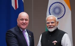 Christopher Luxon with Narendra Modi
