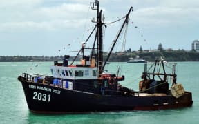 040314. Photo Todd Niall  / RNZ. Fishing boat, Auckland Harbour