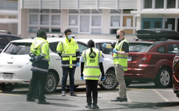 Security ramps up ahead of Covid-19 testing at Papatoetoe High School on 23 February.