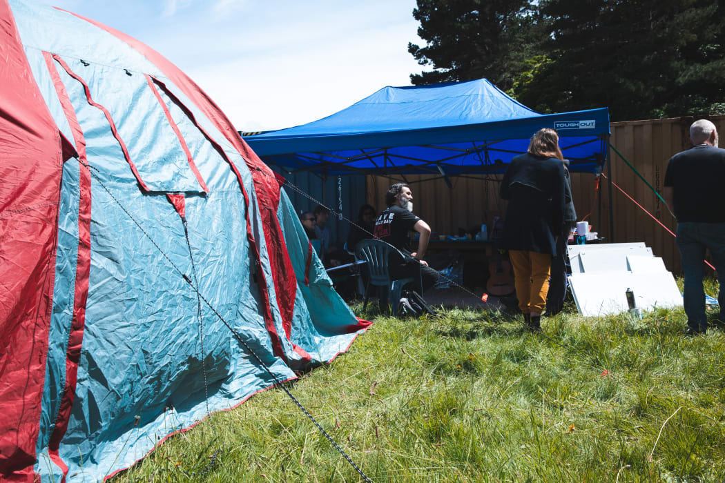 Mau Whenua have set up camp at Shelly Bay in opposition to a planned seaside development.