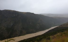 Flooded Taieri River in Central Otago